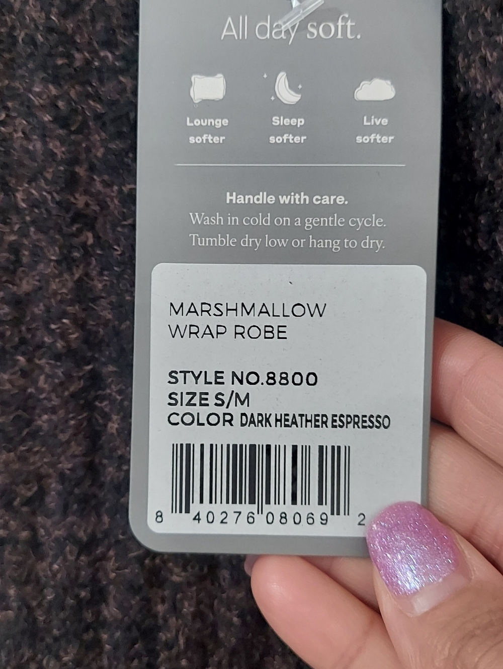 Softies Cozy Ribbed Knit Long Robe - Picture 6 of 7